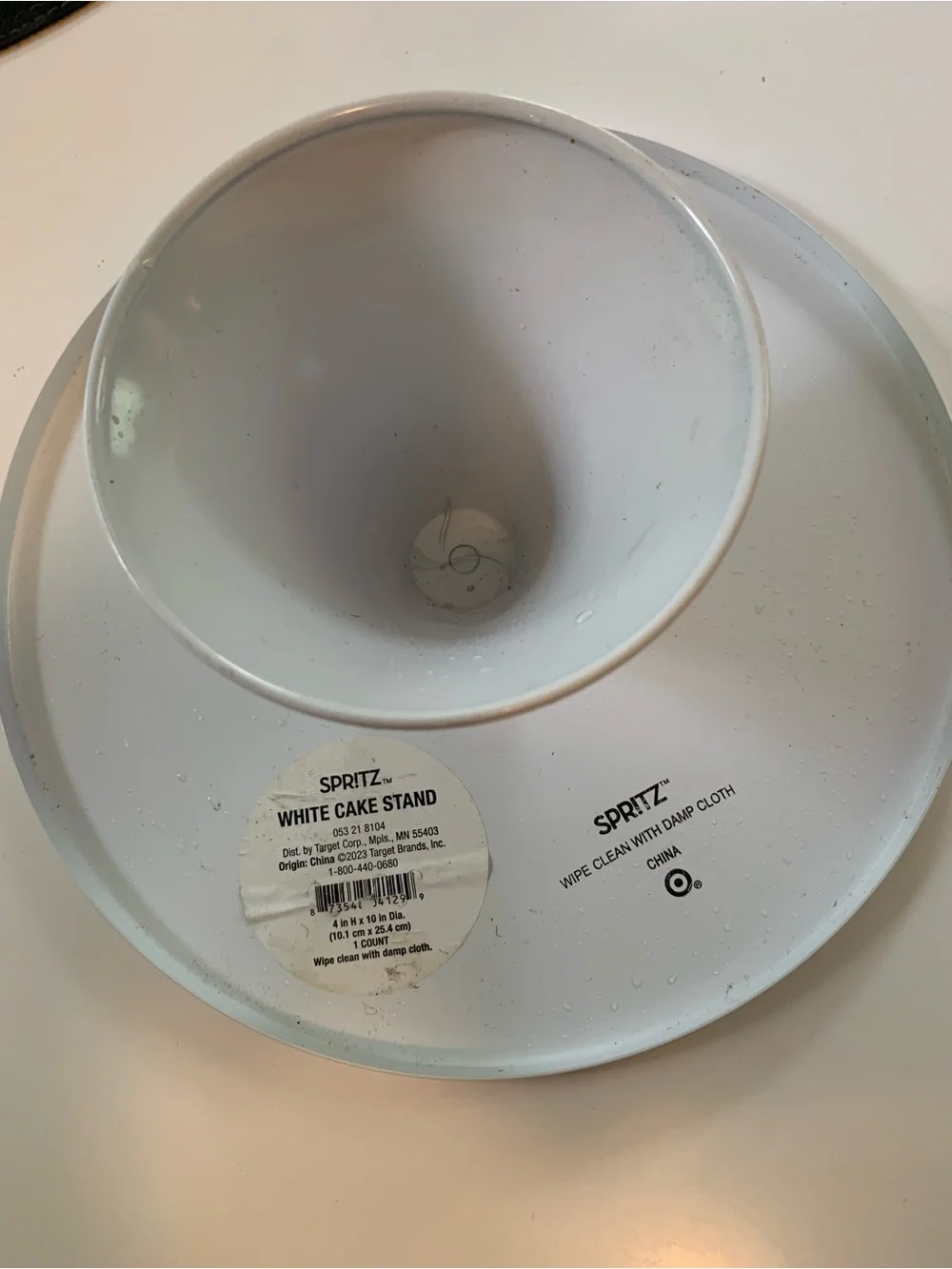 Spritz White Cake Stand with Raised Center